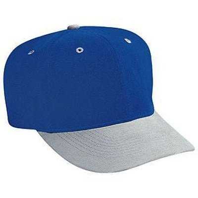 OTTO 27-008 Brushed Bull Denim Pro Style Cap with Fabric Adjustable Strap - Gray Royal - HIT a Double - 1