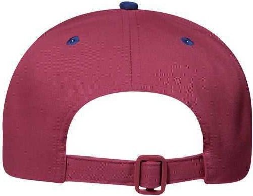 OTTO 27-015 Brushed Cotton Twill Pro Style Structured Firm Front Panel Cap - Navy Burgandy Maroon - HIT a Double - 2