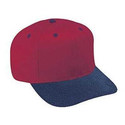 OTTO 27-015 Brushed Cotton Twill Pro Style Structured Firm Front Panel Cap - Navy Burgandy Maroon - HIT a Double - 1