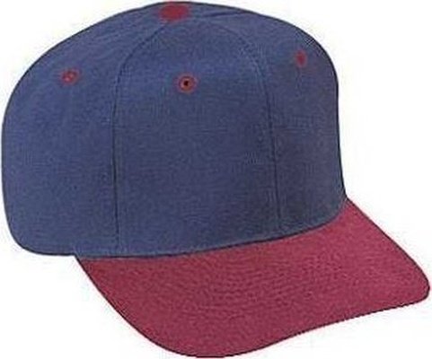 OTTO 27-015 Brushed Cotton Twill Pro Style Structured Firm Front Panel Cap - Burgandy Maroon Navy - HIT a Double - 1