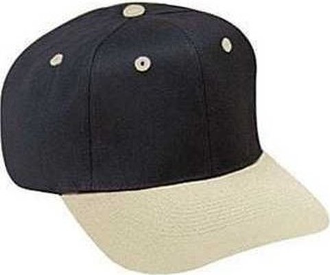 OTTO 27-015 Brushed Cotton Twill Pro Style Structured Firm Front Panel Cap - Khaki Black - HIT a Double - 1