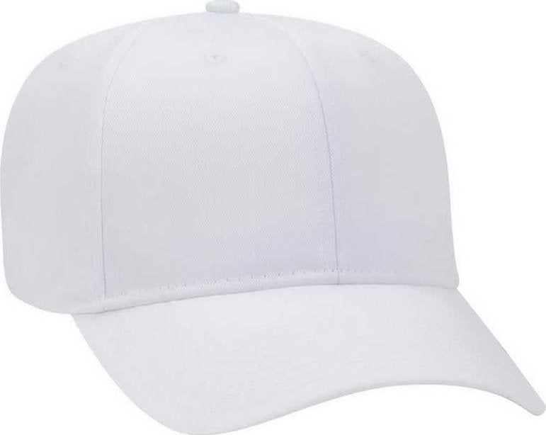 OTTO 27-079 Twill 8 Rows Stitching Pro Style Cap - White - HIT a Double - 1
