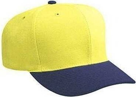 OTTO 27-211 Wool Blend Pro Style Cap with 6 Embroidered Eyelets - Navy Yellow - HIT a Double - 1