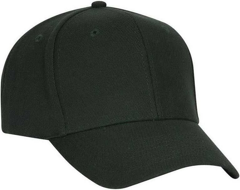 OTTO 27-650 Wool Blend Structured Firm Front Panel Pro Style Cap - Dark Green - HIT a Double - 1