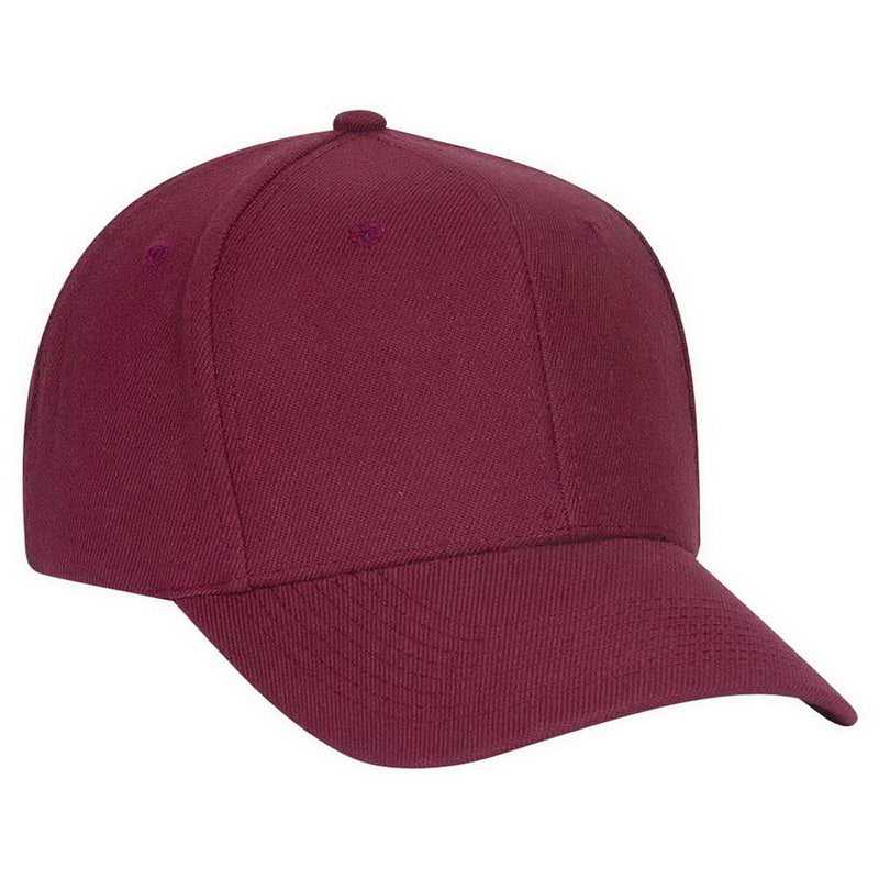 OTTO 27-650 Wool Blend Structured Firm Front Panel Pro Style Cap - Burgandy Maroon - HIT a Double - 1