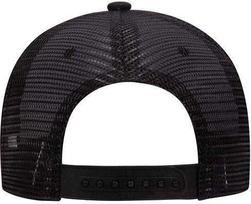 OTTO 30-1103 Promo Cotton Blend Twill Pro Style Mesh Back Trucker Hat - Black - HIT a Double - 2