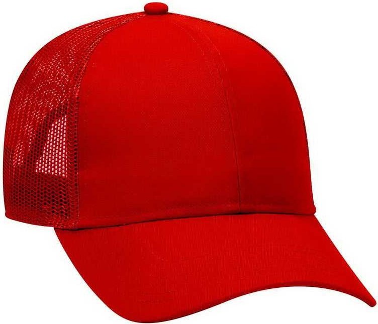 OTTO 30-287 Cotton Twill Pro Style Mesh Back Cap with Fabric Adjustable Hook - Red - HIT a Double - 1