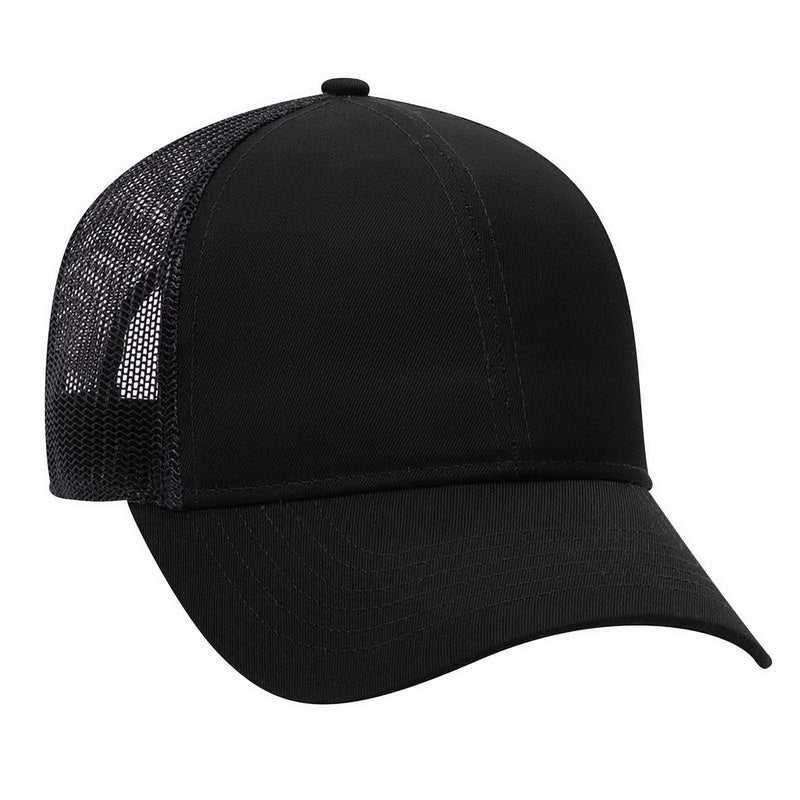 OTTO 30-287 Cotton Twill Pro Style Mesh Back Cap with Fabric Adjustable Hook - Black - HIT a Double - 1