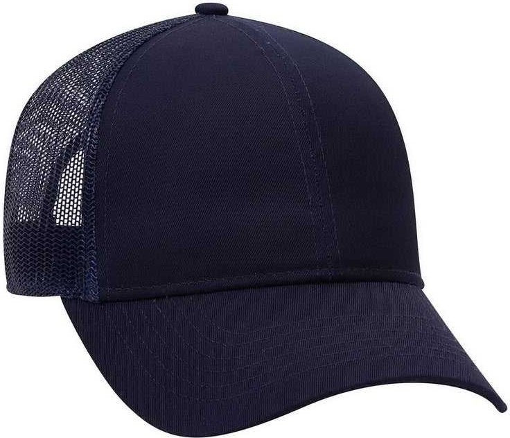 OTTO 30-287 Cotton Twill Pro Style Mesh Back Cap with Fabric Adjustable Hook - Navy - HIT a Double - 1