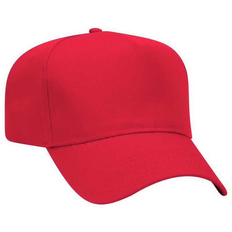 OTTO 31-069 Twill 5 Panel Pro Style Cap - Red - HIT a Double - 1