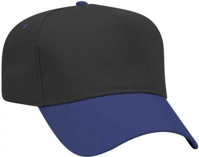 OTTO 31-069 Twill 5 Panel Pro Style Cap - Royal Black - HIT a Double - 1