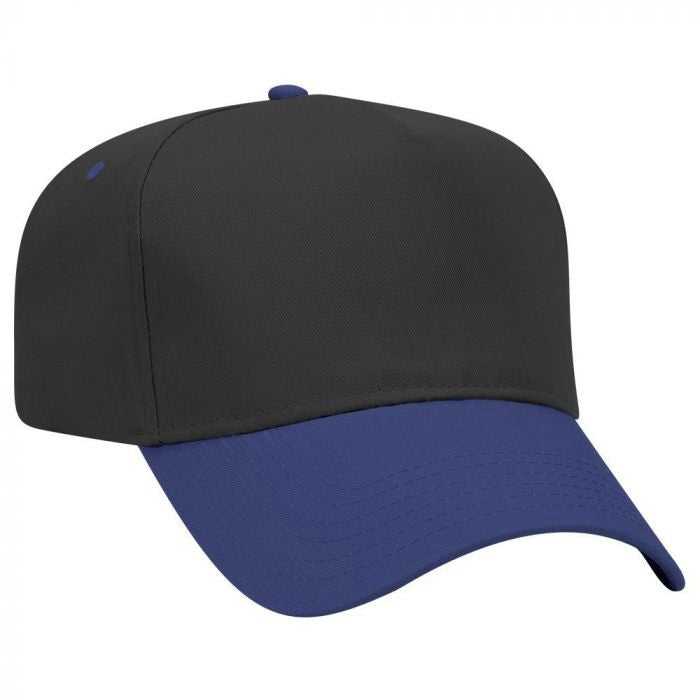 OTTO 31-069 Twill 5 Panel Pro Style Cap - Royal Black - HIT a Double - 1
