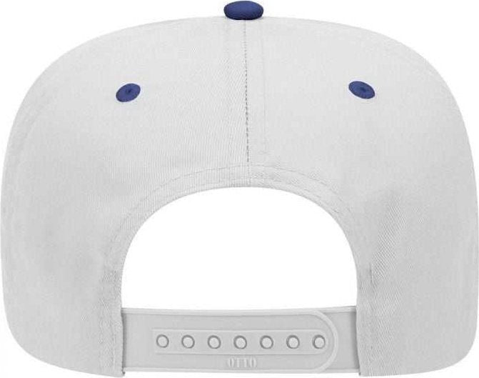 OTTO 31-069 Twill 5 Panel Pro Style Cap - Royal White - HIT a Double - 2