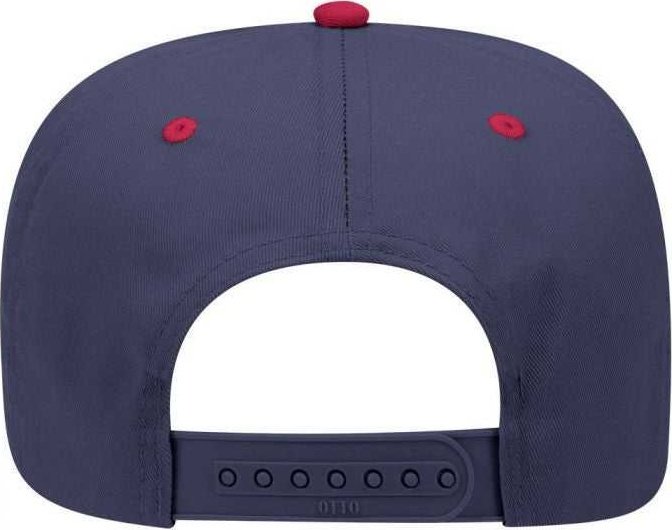 OTTO 31-069 Twill 5 Panel Pro Style Cap - Red Navy - HIT a Double - 1