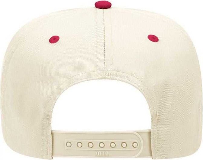 OTTO 31-069 Twill 5 Panel Pro Style Cap - Red Natural - HIT a Double - 1