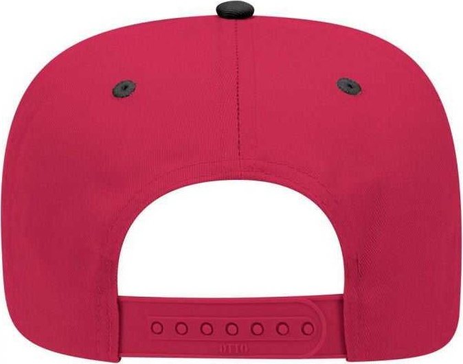 OTTO 31-069 Twill 5 Panel Pro Style Cap - Black Red - HIT a Double - 2