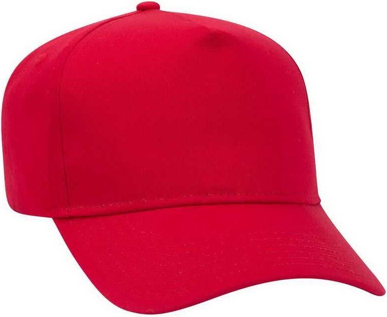 OTTO 31-538 Cotton Twill 5 Panel Pro Style Cap with Fabric Adjustable Hook - Red - HIT a Double - 1