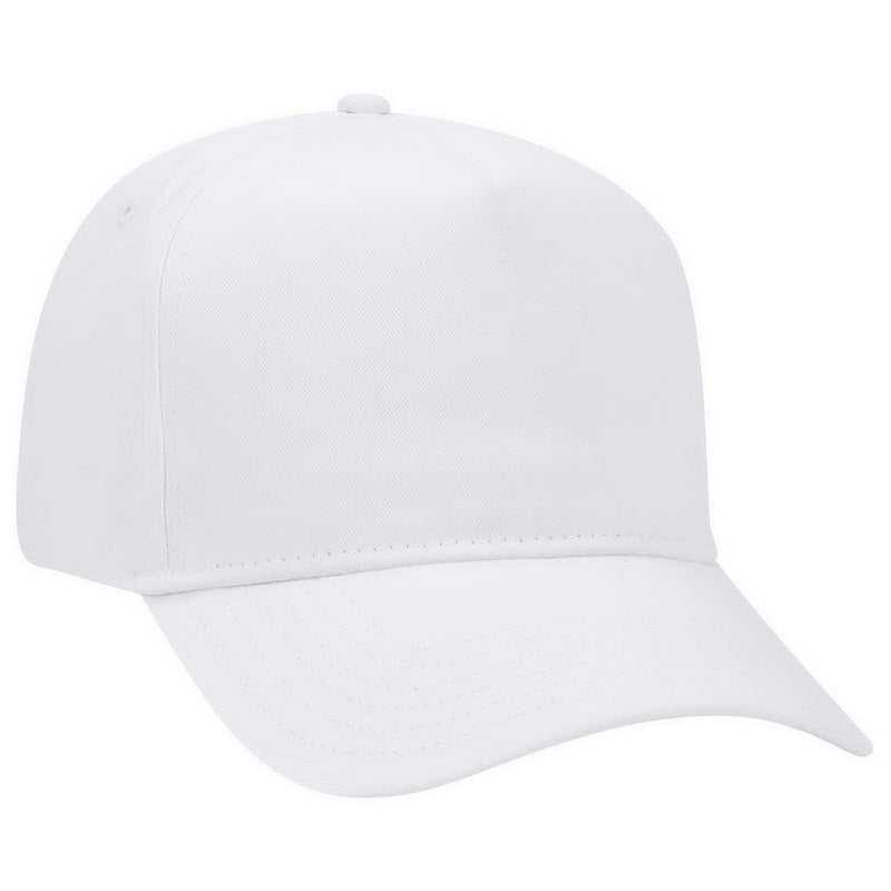 OTTO 31-538 Cotton Twill 5 Panel Pro Style Cap with Fabric Adjustable Hook - White - HIT a Double - 1