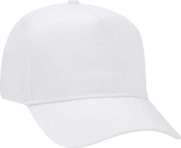 OTTO 31-538 Cotton Twill 5 Panel Pro Style Cap with Fabric Adjustable Hook - White - HIT a Double - 1
