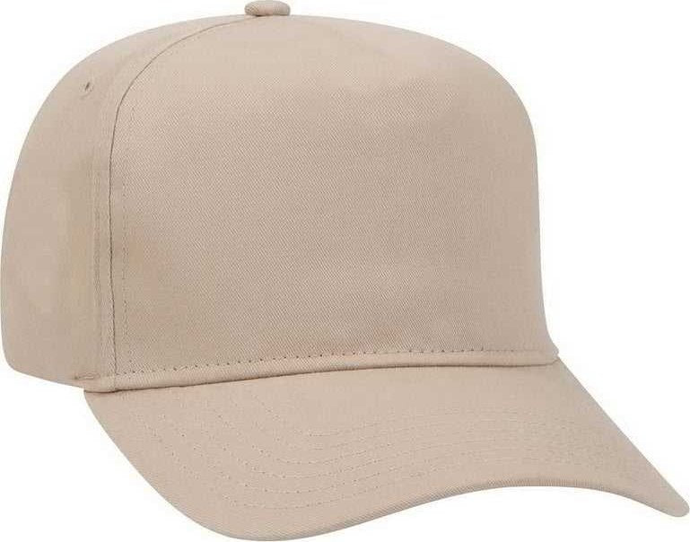 OTTO 31-538 Cotton Twill 5 Panel Pro Style Cap with Fabric Adjustable Hook - Khaki - HIT a Double - 1