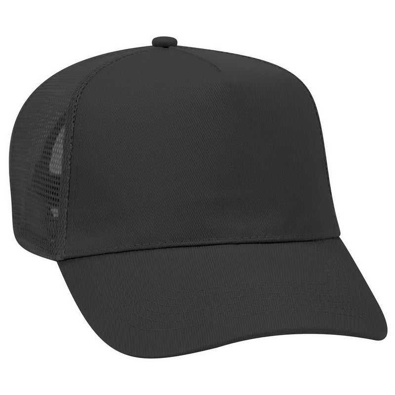 OTTO 32-1104 Promo Cotton Blend Twill 5 Panel Pro Style Mesh Back Trucker Hat - Black - HIT a Double - 2