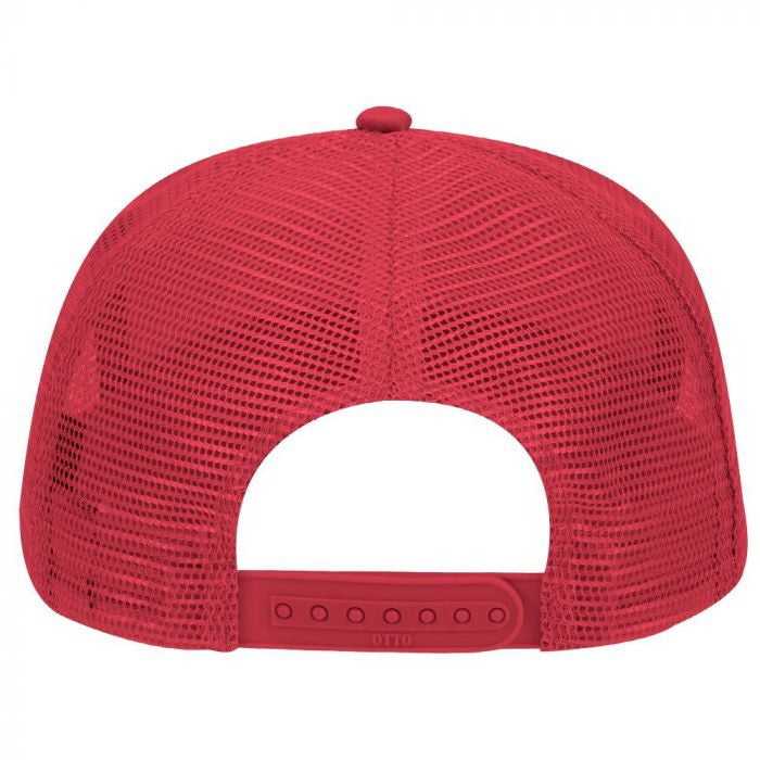 OTTO 32-285 100% Nylon Mesh Back Cotton Twill 5 Panel Pro Style Mesh Back Cap - Red - HIT a Double - 2