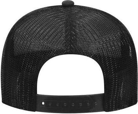 OTTO 32-467 Polyester Foam Front 5 Panel Pro Style Mesh Back Cap - Black - HIT a Double - 1