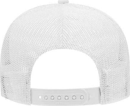 OTTO 32-467 Polyester Foam Front 5 Panel Pro Style Mesh Back Cap - White - HIT a Double - 2