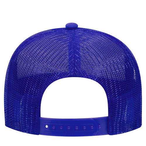 OTTO 32-467 Polyester Foam Front 5 Panel Pro Style Mesh Back Cap - Red White Royal - HIT a Double - 2