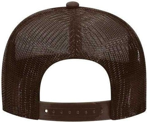 OTTO 32-467 Polyester Foam Front 5 Panel Pro Style Mesh Back Cap - Brown Tan Brown - HIT a Double - 2