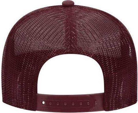 OTTO 32-467 Polyester Foam Front 5 Panel Pro Style Mesh Back Cap - Maroon White Maroon - HIT a Double - 2