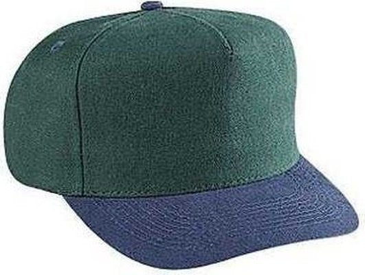 OTTO 34-183 Washed Brushed Heavy Cotton Canvas Low Crown Golf Style Cap - Navy Dark Green - HIT a Double - 1
