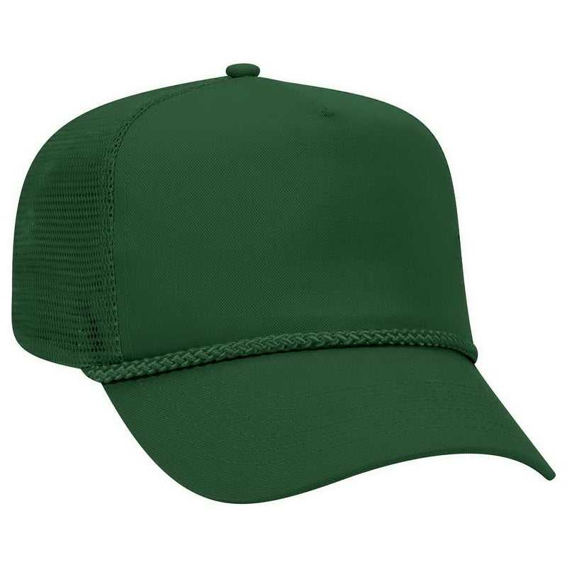 OTTO 39-071 Cotton Twill High Crown Golf Style Mesh Back Structured Firm Front Panel Cap - Dark Green - HIT a Double - 1