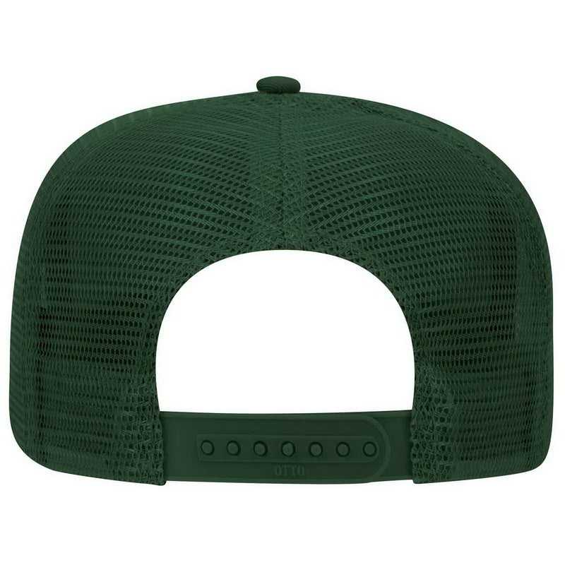 OTTO 39-071 Cotton Twill High Crown Golf Style Mesh Back Structured Firm Front Panel Cap - Dark Green - HIT a Double - 1