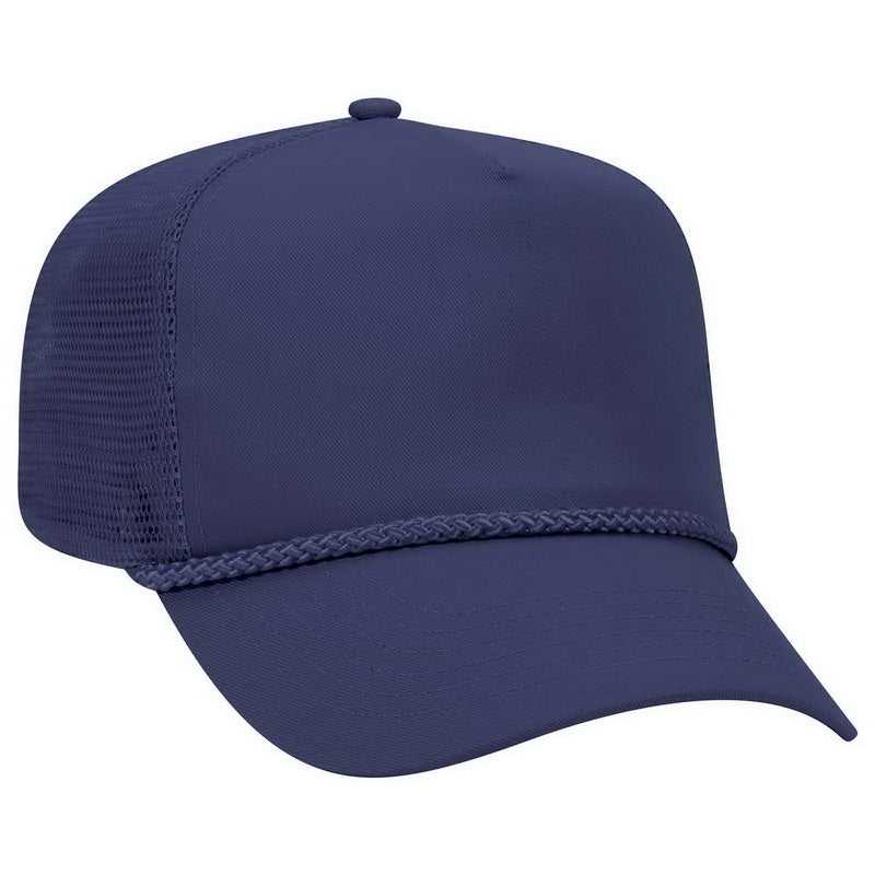 OTTO 39-071 Cotton Twill High Crown Golf Style Mesh Back Structured Firm Front Panel Cap - Navy - HIT a Double - 1