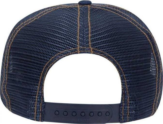 OTTO 39-090 Denim Golf Style Mesh Back Cap - Navy Gold - HIT a Double - 1