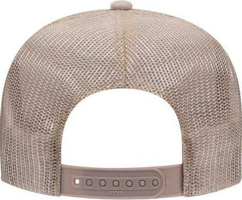 OTTO 39-165 Polyester Foam Front High Crown Golf Style Mesh Back Cap with Fabric Adjustable Hook - Khaki - HIT a Double - 2