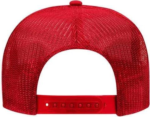 OTTO 39-165 Polyester Foam Front High Crown Golf Style Mesh Back Cap with Fabric Adjustable Hook - Red - HIT a Double - 2