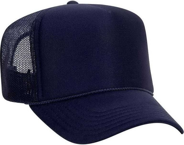 OTTO 39-165 Polyester Foam Front High Crown Golf Style Mesh Back Cap with Fabric Adjustable Hook - Navy - HIT a Double - 1