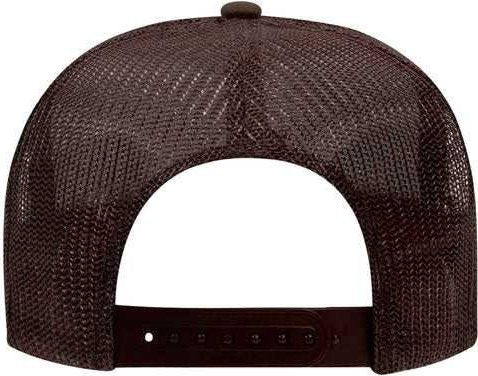 OTTO 39-165 Polyester Foam Front High Crown Golf Style Mesh Back Cap with Fabric Adjustable Hook - Brown - HIT a Double - 1