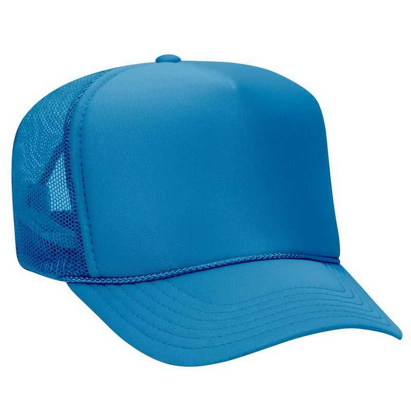 OTTO 39-165 Polyester Foam Front High Crown Golf Style Mesh Back Cap with Fabric Adjustable Hook - C Olive Blue - HIT a Double - 1