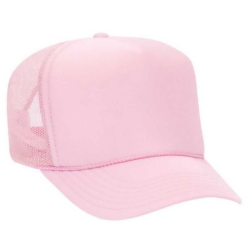 OTTO 39-165 Polyester Foam Front High Crown Golf Style Mesh Back Cap with Fabric Adjustable Hook - Soft Pink - HIT a Double - 1