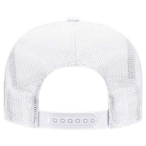OTTO 39-165 Polyester Foam Front High Crown Golf Style Mesh Back Cap with Fabric Adjustable Hook - White - HIT a Double - 1