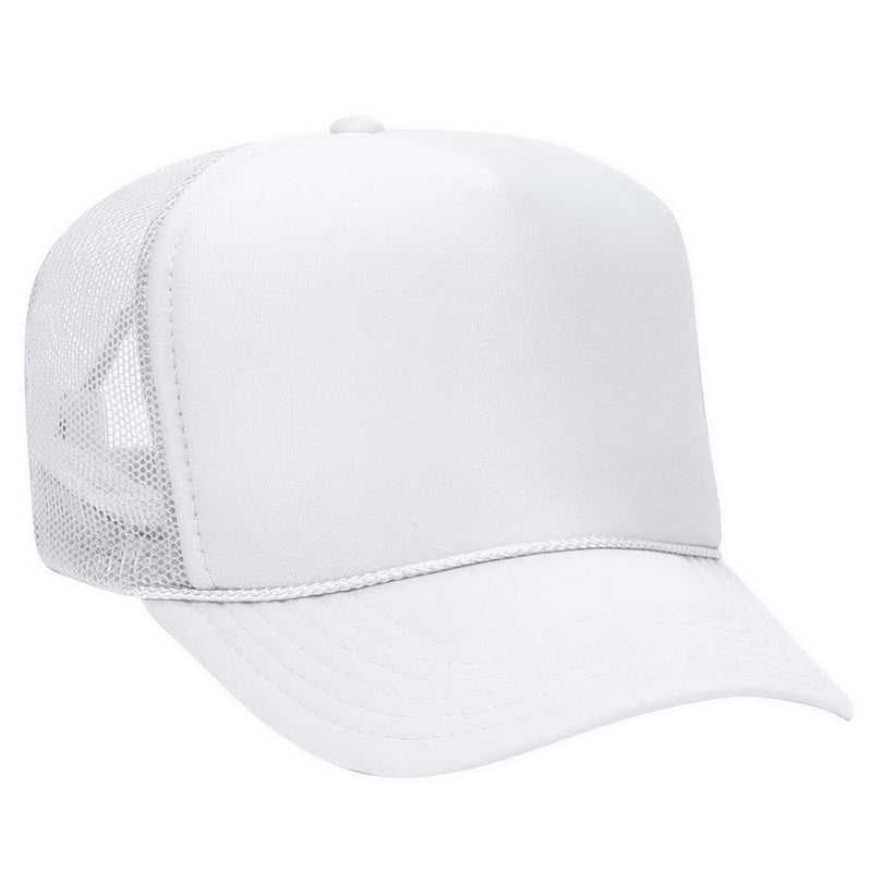OTTO 39-165 Polyester Foam Front High Crown Golf Style Mesh Back Cap with Fabric Adjustable Hook - White - HIT a Double - 1