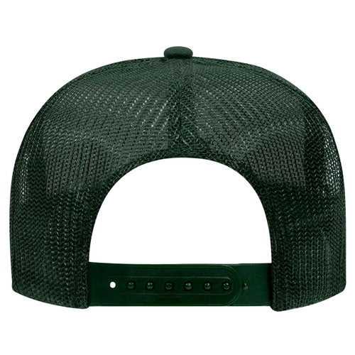 OTTO 39-165 Polyester Foam Front High Crown Golf Style Mesh Back Cap with Fabric Adjustable Hook - Dark Green - HIT a Double - 1