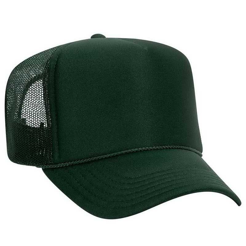 OTTO 39-165 Polyester Foam Front High Crown Golf Style Mesh Back Cap with Fabric Adjustable Hook - Dark Green - HIT a Double - 1