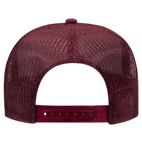 OTTO 39-165 Polyester Foam Front High Crown Golf Style Mesh Back Cap with Fabric Adjustable Hook - Burgandy Maroon - HIT a Double - 1