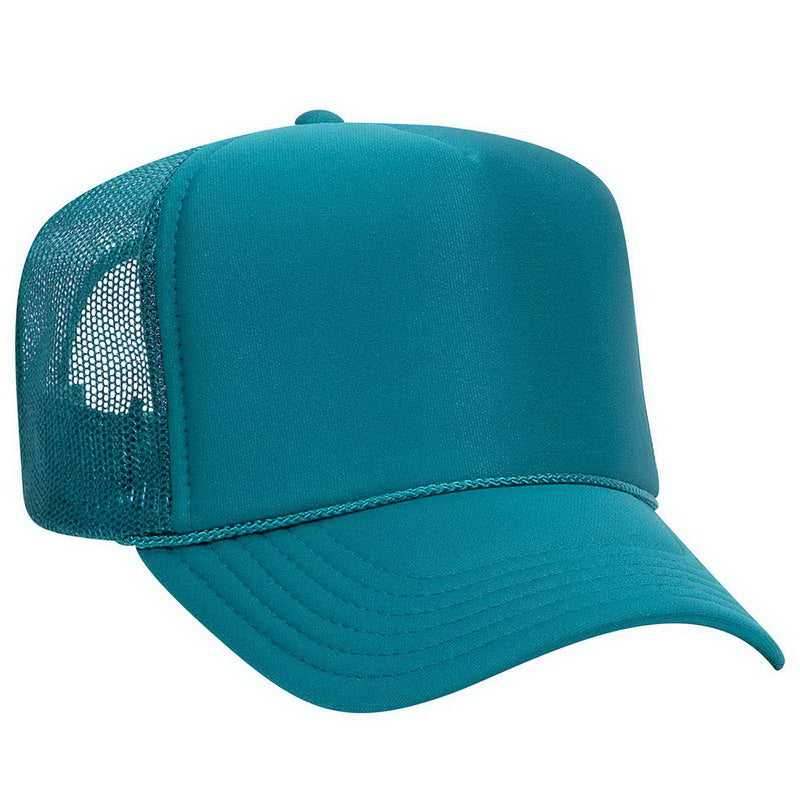 OTTO 39-165 Polyester Foam Front High Crown Golf Style Mesh Back Cap with Fabric Adjustable Hook - Turquoise - HIT a Double - 1