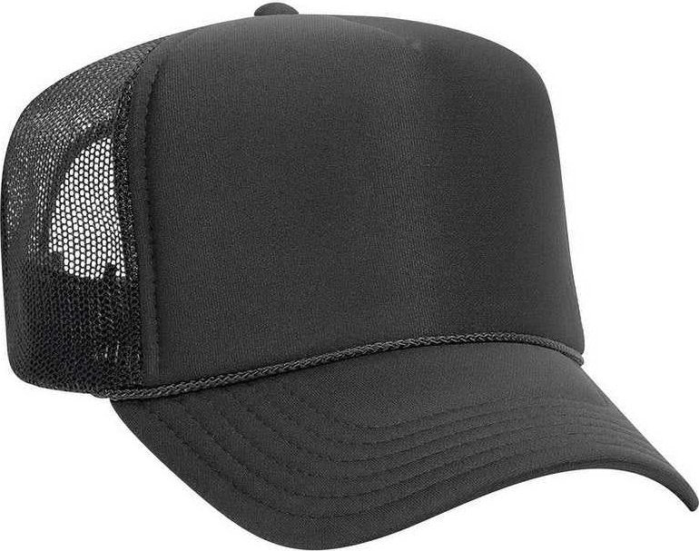 OTTO 39-165 Polyester Foam Front High Crown Golf Style Mesh Back Cap with Fabric Adjustable Hook - Charcoal Gray - HIT a Double - 1