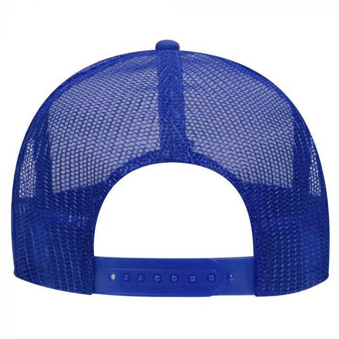 OTTO 39-169 Two Tone Polyester Foam Front High Crown Golf Style Mesh Back 8 Rows Stitching Cap - Royal White Royal - HIT a Double - 2